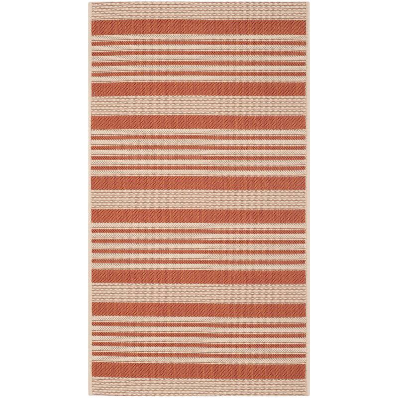SAFAVIEH Courtyard Orsi Indoor/ Outdoor Waterproof Area Rug - 2' x 3'7" - Terracotta/Beige