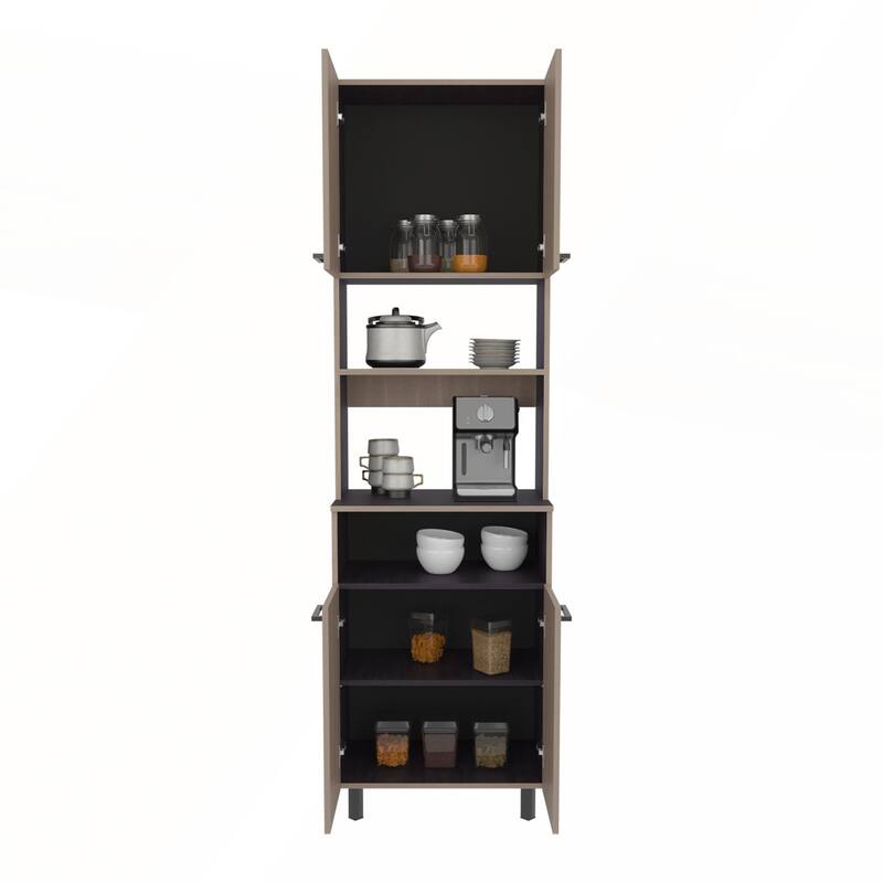 Pantry Cabinet With 5 Shelves and 4 Doors