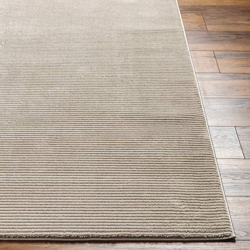 Livabliss Alder Machine Washable Solid Stripe Area Rug