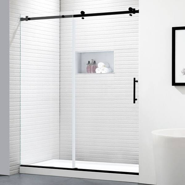 Shop Felyl 56 60 W 76 H Single Sliding Frameless Shower Door On Sale Overstock 31169991