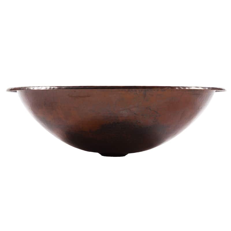 Schrodinger Copper 17" Oval Dual Flex Bath Sink with Ashfield Faucet Kit