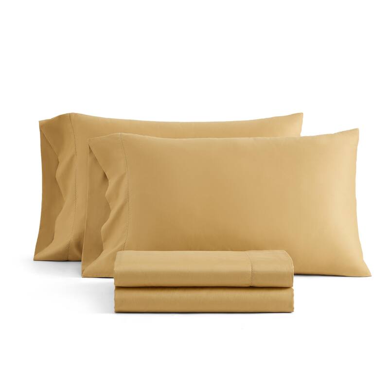 Martha By Martha Stewart Classic Elegance Solid Cotton Sheet Set - Beige - Queen
