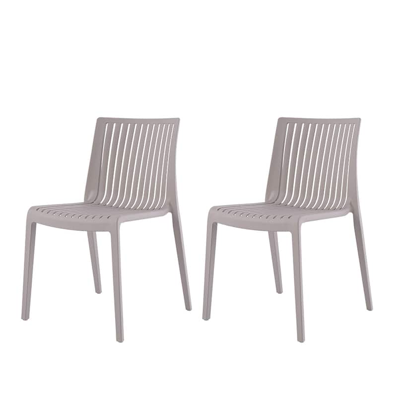 Lagoon Milos Resin Stackable All Weather Side Chair Set of 2 - Grey
