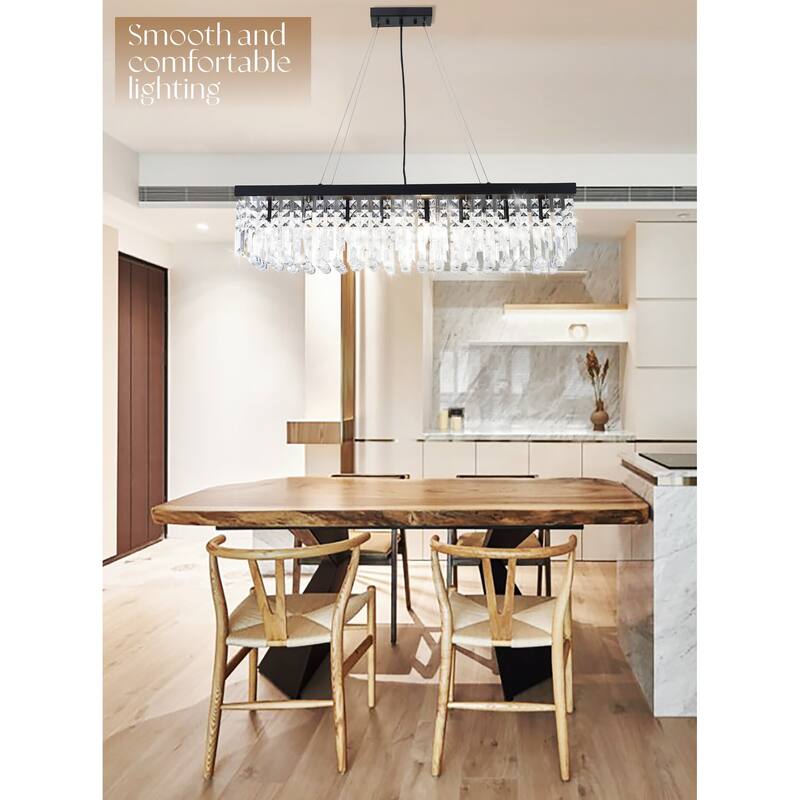 Farmhouse Three-Light Island Pendant Ceiling Light with Black Metal & Rattan Shade
