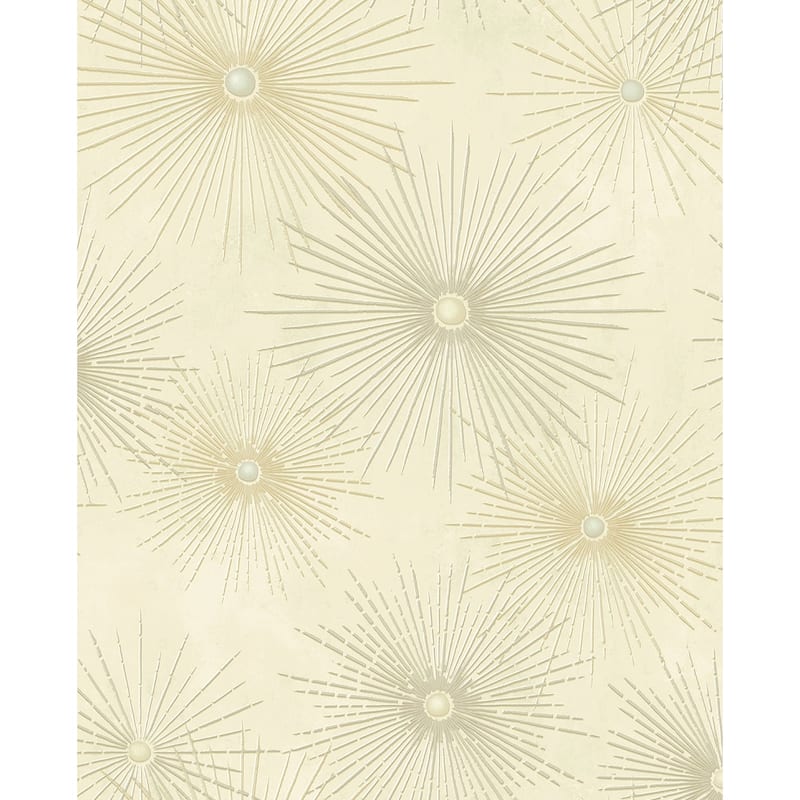 NextWall Starburst Geo Peel and Stick Wallpaper - 20.5 in. W x 18 ft. L - Ivory & Gold