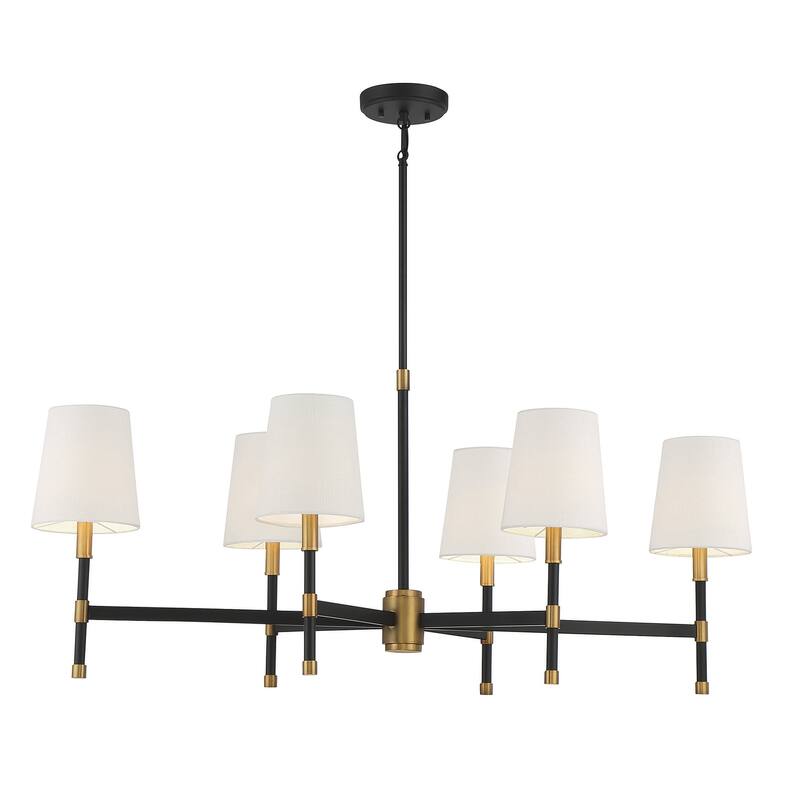 Savoy House Brody 6-Light Linear Chandelier - Black/Brass