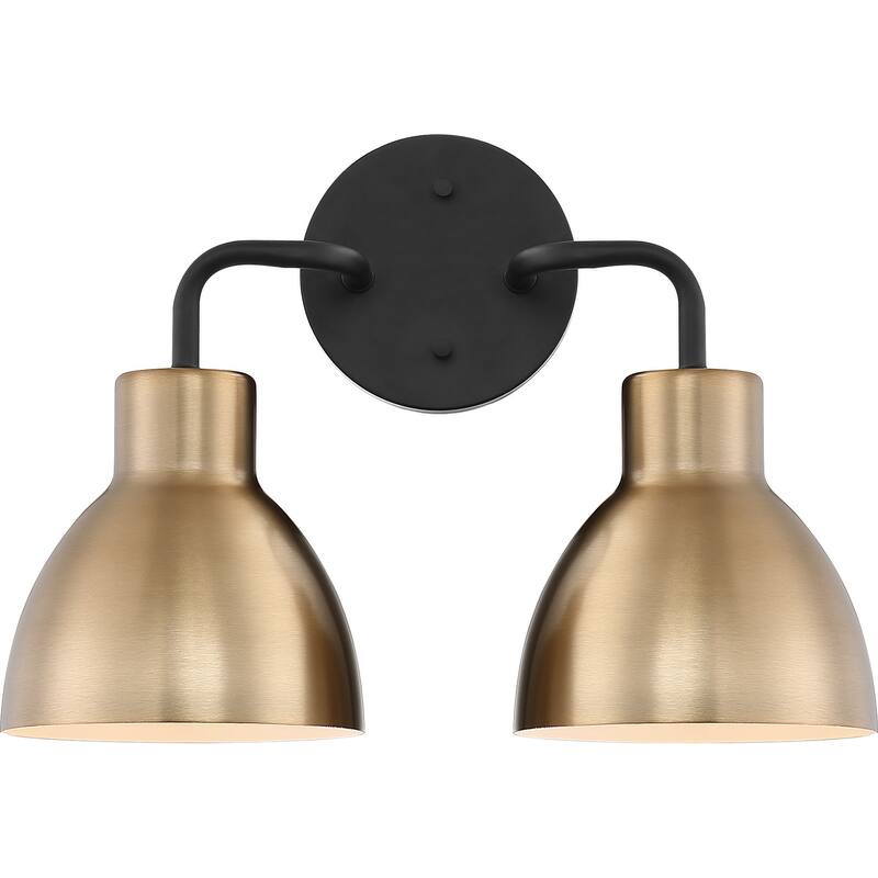 Sloan 2 Light Vanity Matte Black and Burnished Brass Finish
