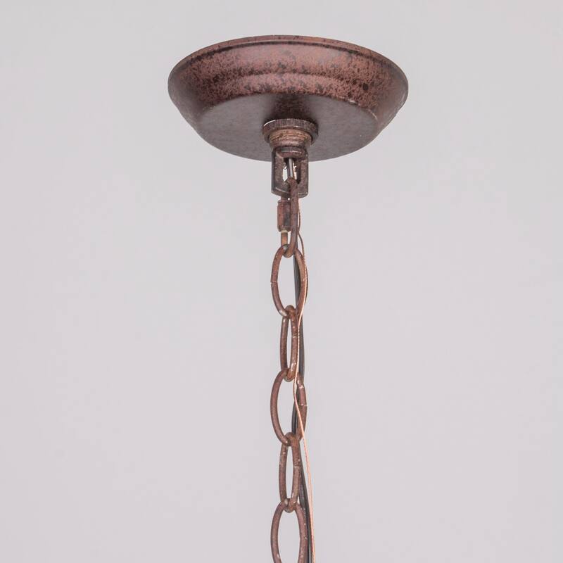 Rustic 4Light Distressed Wood Bead Empire Chandelier 16in W x 27.5