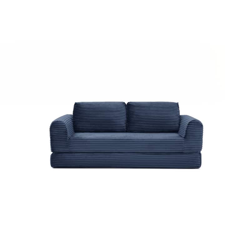 Modern Corduroy Sleeper Couch , Futon Modular Upholstered Boneless Sofa
