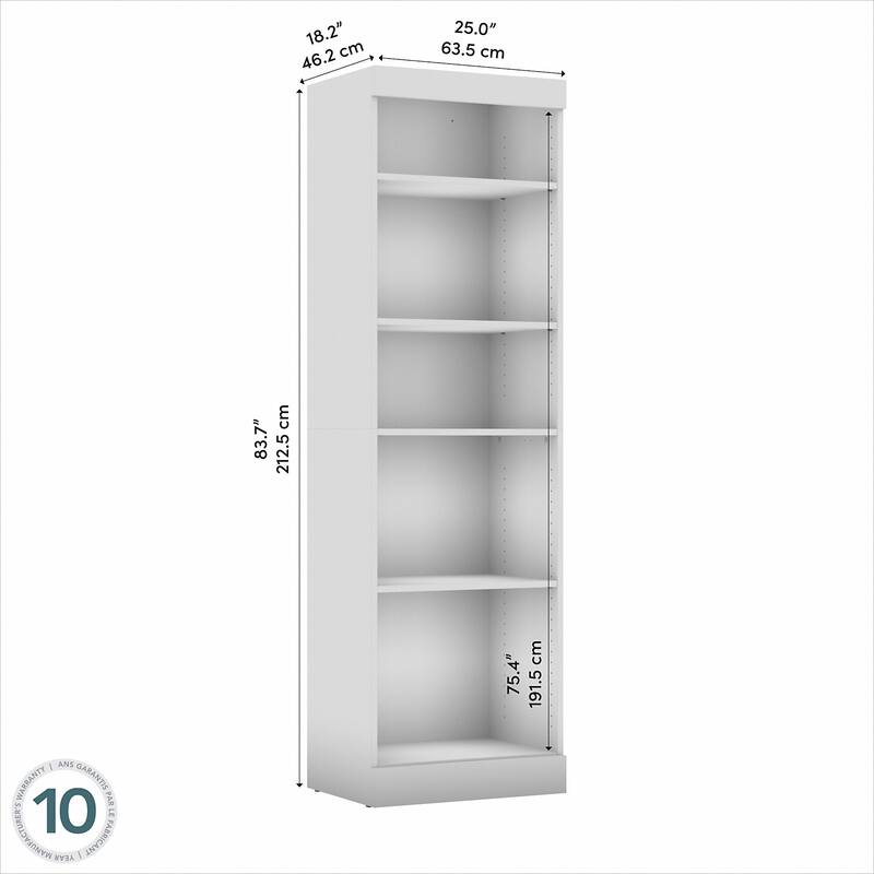 Pur 25W Closet Organizer, Tall Narrow Shelving Unit by Bestar