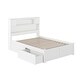 preview thumbnail 4 of 6, AFI Newport Full Size Platform Bed with Footboard & Storage Drawers in White