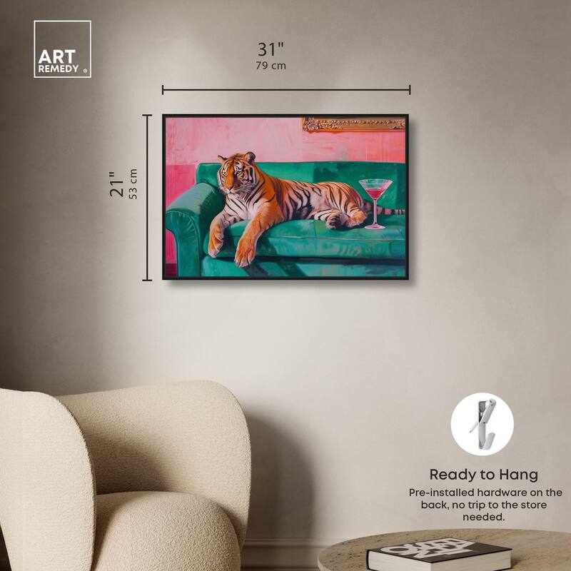 Lounging Tiger Canvas by Art Remedy