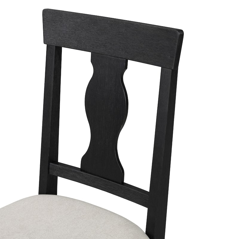 Furniture of America Lucan Modern Farmhouse Black Acacia Side Chair (Set of 2)