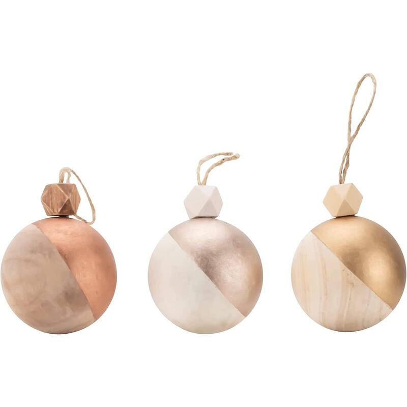 Becki Owens Wooden CHRISTMAS Ornaments - Set of 3