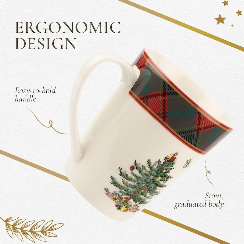 Spode Christmas Tree Collection Tartan Mug 14 Oz