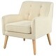 preview thumbnail 28 of 32, Modern Armchair,Tufted Accent Chair with Wood Legs,Comfortable Polyester Upholstery,Button-Tufted Back & Tapered Design