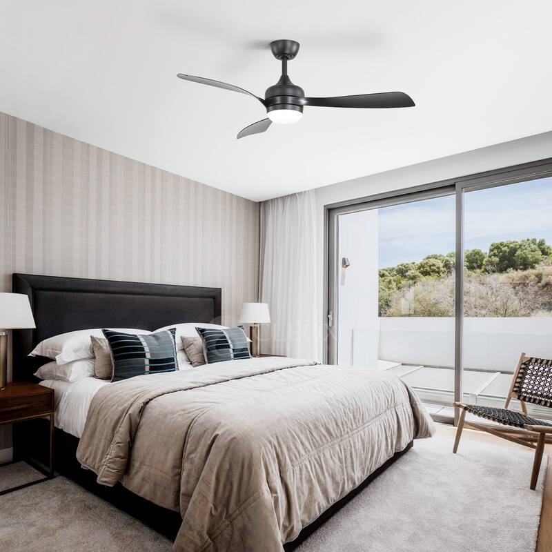 52-Inch Ceiling Fan With 3 ABS blades,Remote Control,Reversible DC Motor,Noiseless,3 Downrods Available,LED Dimmable