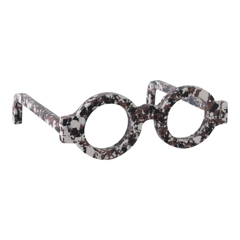 Stone Decorative Object Unique Eyewear Shape with Sculptural Design - 9" x 8" x 3"