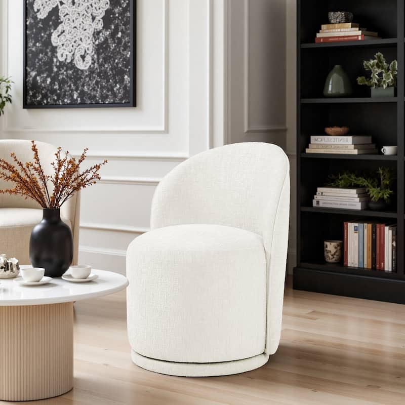 Modern Armless 360-Degree Swivel Dining Chair Barrel Chair