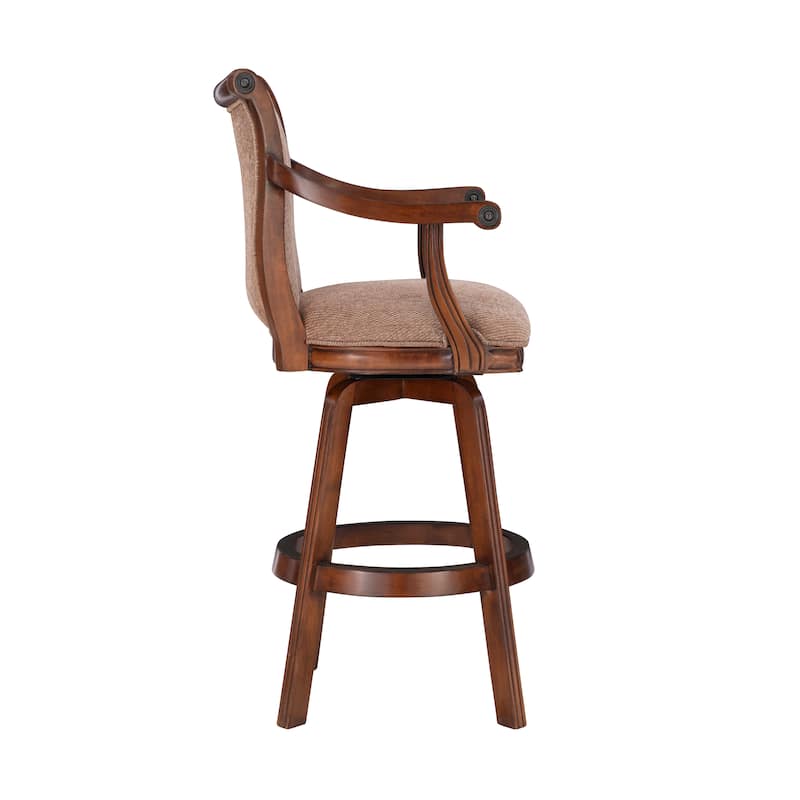 Bordeaux Warm Cherry Swivel 30-inch Bar Stool