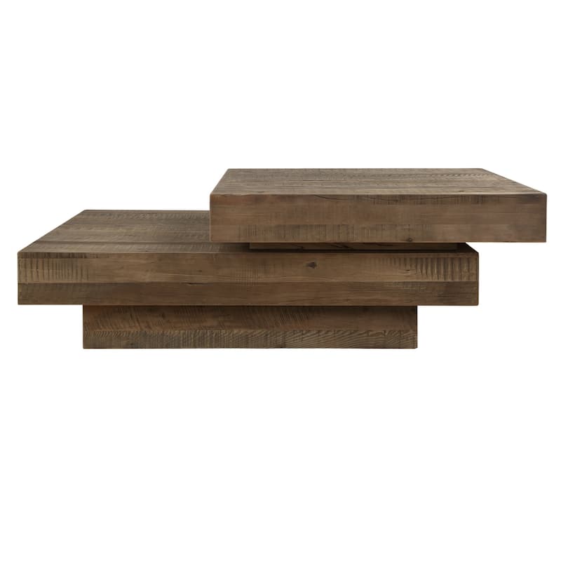 Modern Reclaimed Oak Coffee Table - 57" - Brown