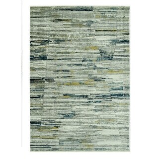 HomeRoots 5' X 8' Ivory and Blue Abstract Area Rug - 5' x 8' - Bed Bath ...
