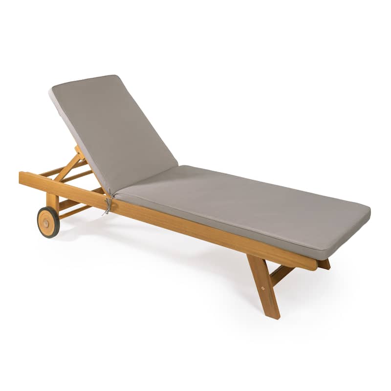 Adjustable Outdoor Chaise Lounge w/ Cushion & Wheels - JONATHAN Y