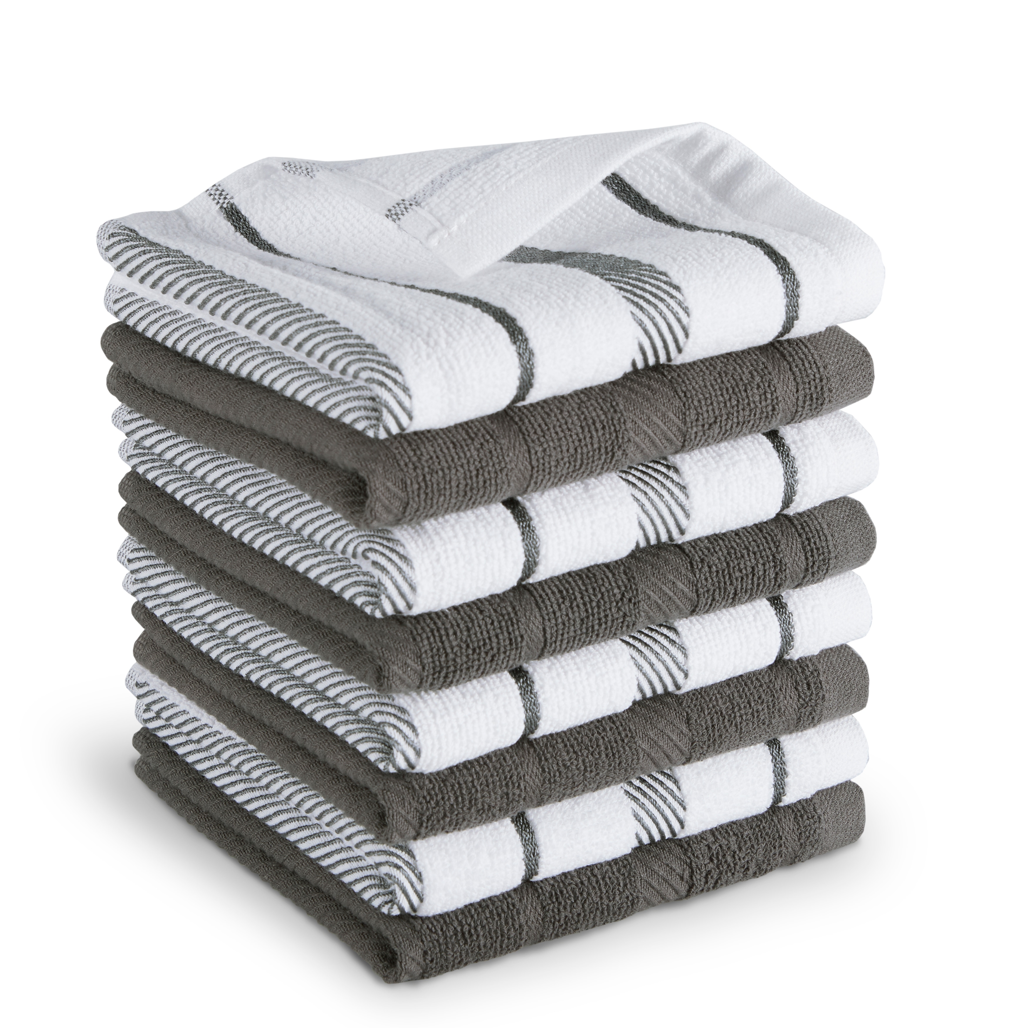 T-fal Textiles 6 Pack Solid & Check Parquet Kitchen Dish Towel