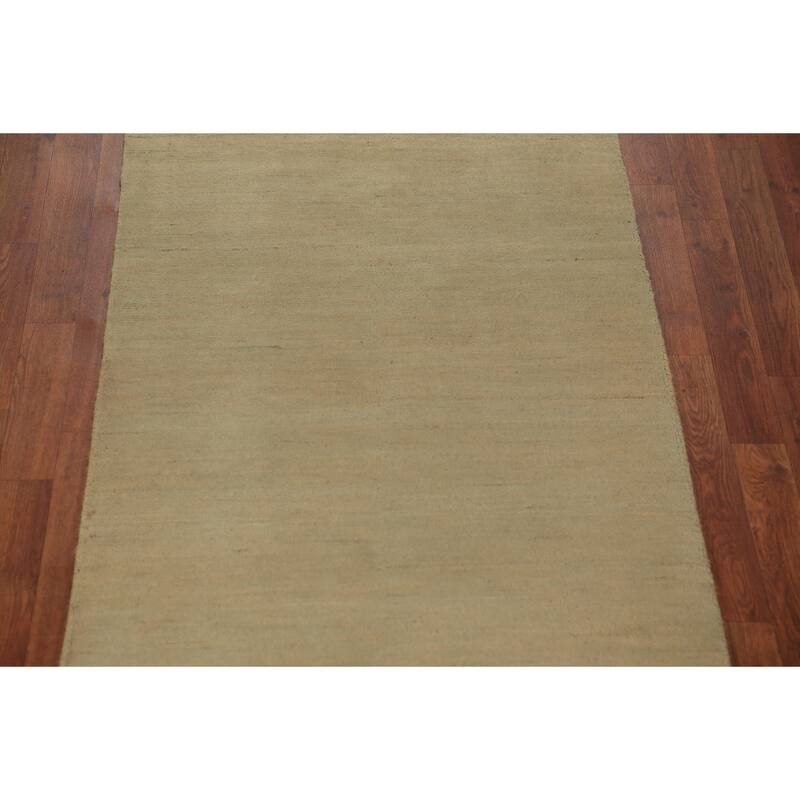 Modern Gabbeh Oriental Runner Rug Hand-Knotted Wool Carpet - 3'0" x 11'0"