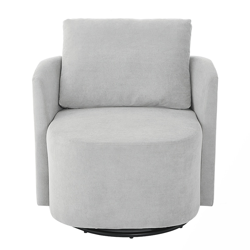 Curved Design Swivel Barrel Arm Chair