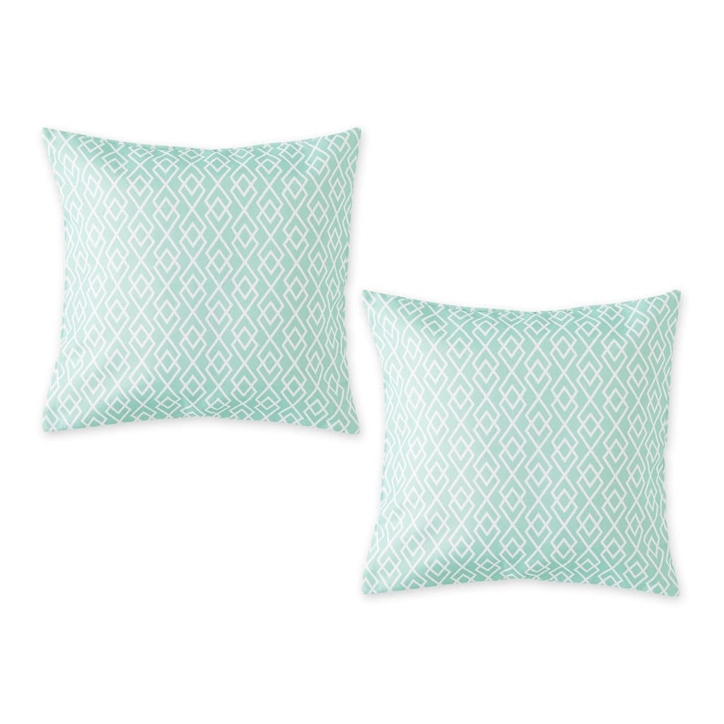 Aqua Diamond Outdoor Pillow Cover 18x18 (Set of 2)