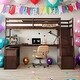 preview thumbnail 17 of 42, Twin Size Loft Bed with Desk,7 Drawers,2 Shelves and Pinewood Frame