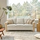 preview thumbnail 17 of 22, Zalma 81"W Farmhouse Nailhead Trimed Textured Striped Linen Sofa with Rolled Arms and Solid Wood Spindle Legs by HULALA HOME Stripe
