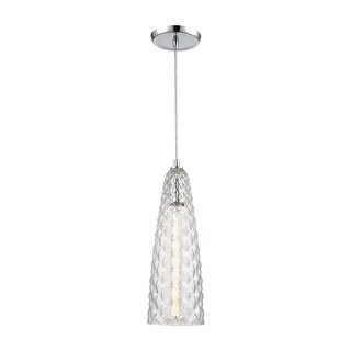 Glitzy 1-Light Mini Pendant in Polished Chrome with Clear Glass