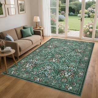 Garvee Dense Botanical Floral Print Area Rug - Bed Bath & Beyond - 43273210