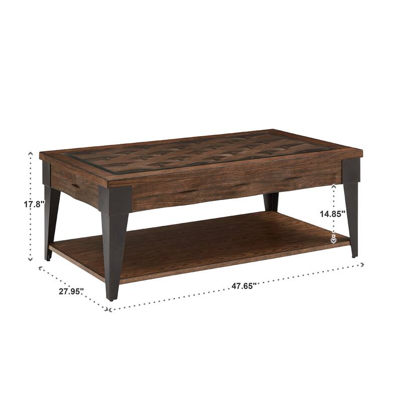 Cain Dark Brown Wood and Metal Tables by iNSPIRE Q Modern