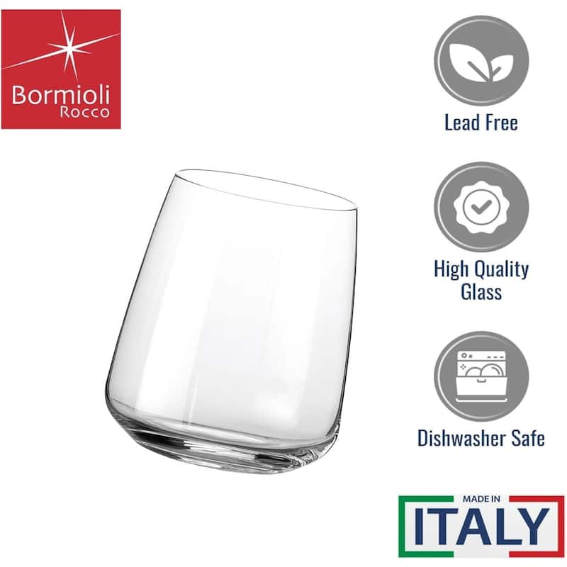 Bormioli Rocco Set of 4 Planeo Stemless Wine Glasses - 12.25 oz.