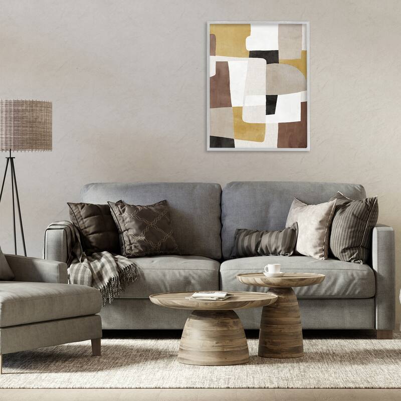 Stupell Funky Boho Geometric Shapes Framed Giclee Art Design By Amber Sterling