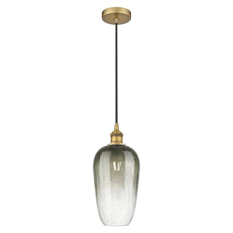 Innovations Lighting Endless Possibilities Edison - Brookhaven Flute - 1 Light 7" Cord Hung Mini Pendant - Slate/Brushed Brass