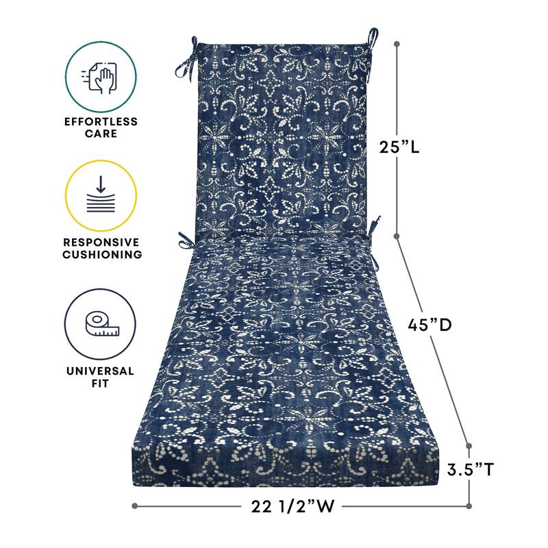 Textured Chaise Lounge Cushion - 22.5" wide x 70" long x 45" deep x 3.5" thick