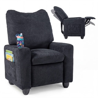 Costway Kids Recliner with Adjustable Backrest Footrest Cup Holder