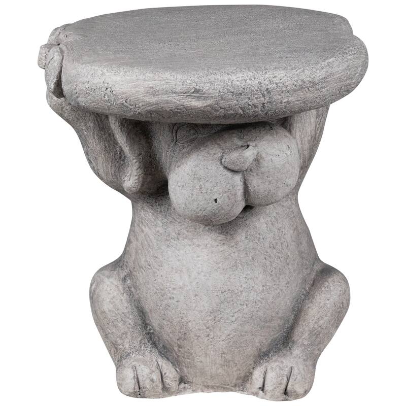 Dog Outdoor Garden Plant Stand - 12.25" - Gray