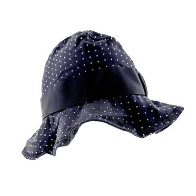 Dolce & Gabbana 100% Silk Black Polka Dot Bucket Hat with Floppy Brim- for womens