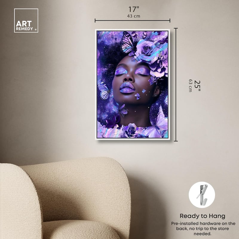 A Glistening Neon Woman Canvas by Art Remedy