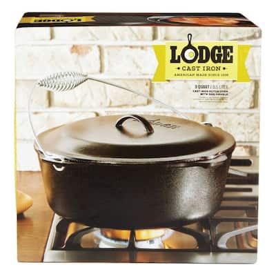 Lodge Logic Cast Iron Dutch Oven 12.875 in. 9 qt. Black