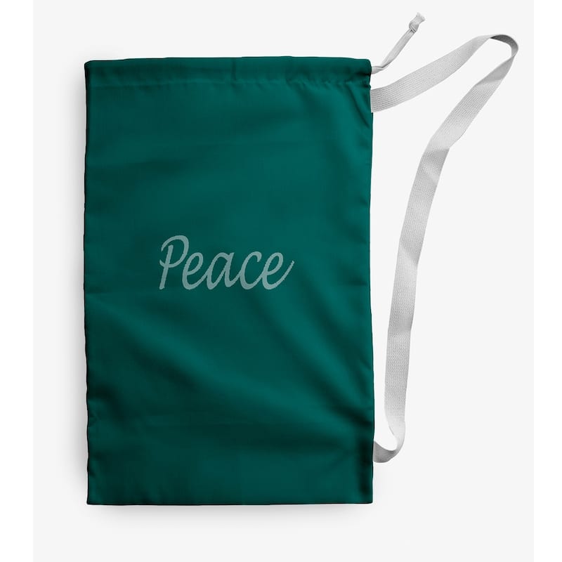 Peace Christmas Laundry Bag - 28" x 36" - Blue