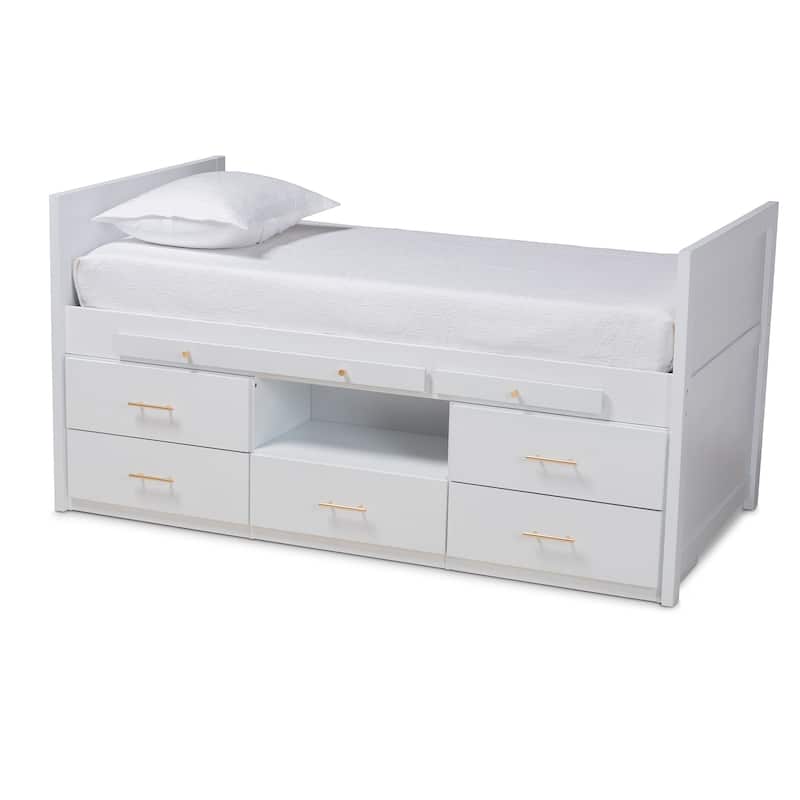 Mirza Modern and Contemporary 5-Drawer Twin Size Storage Bed - Twin