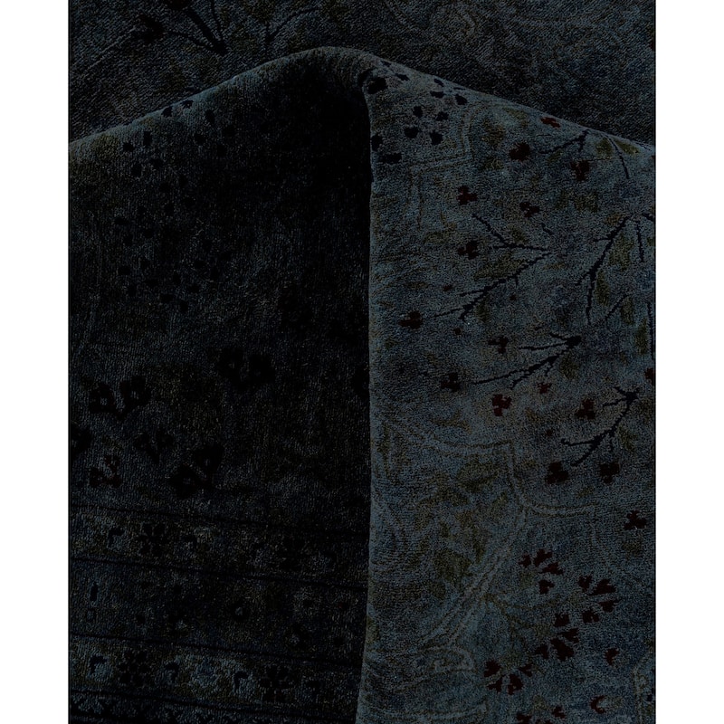 Overdyed One-of-a-Kind Hand-Knotted Area Rug - Gray - 9' 4" x 18' 8"