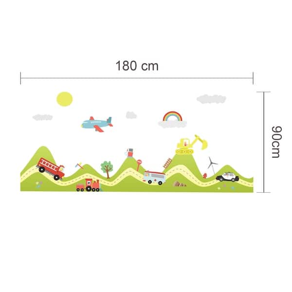 Walplus Happy Hills Happy Cars Wall Sticker Art Nursery Decor Decal