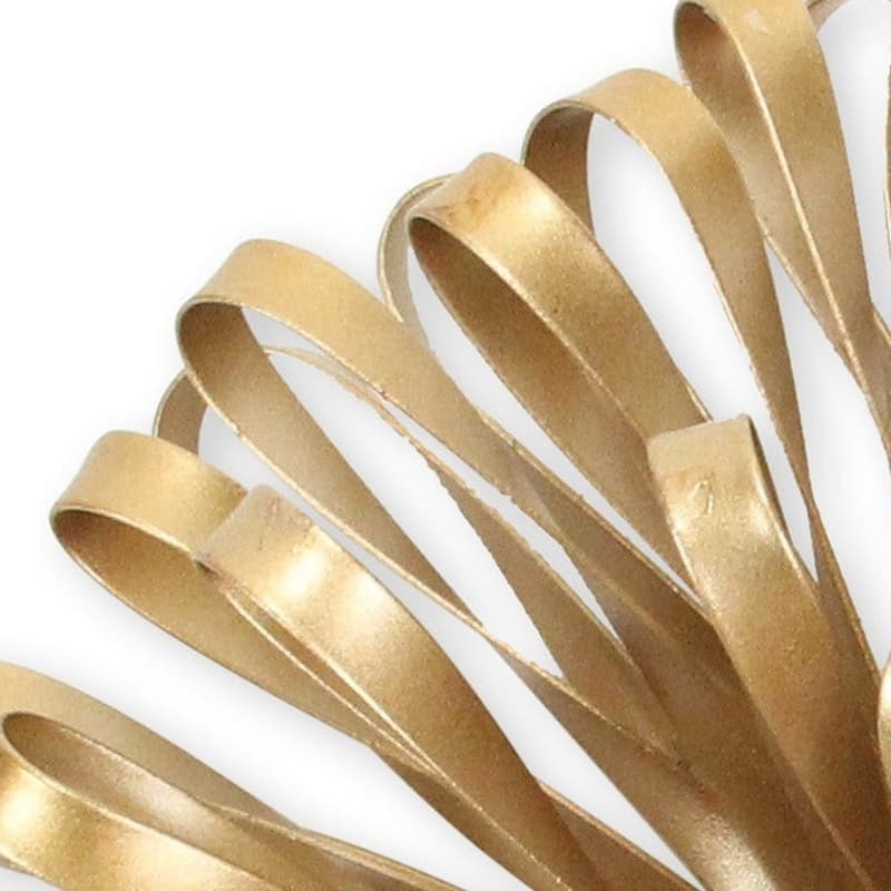 HomeRoots 5" Gold Metal Abstract Hand Painted Sculpture - 5" H x 10" W x 10" D